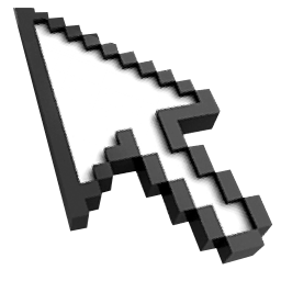 3D White Pixel Classic Cursor Default