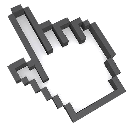 3D White Pixel Classic Cursor Pointer