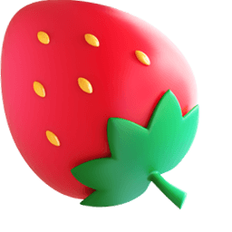 Strawberry 3D Emoji Cursor Default