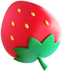 Strawberry 3D Emoji Cursor Pointer