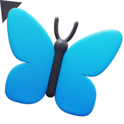 Butterfly 3D Emoji Cursor Pointer