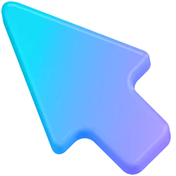 3D Blue Gradient Classic Cursor Default