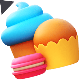 Сonfectionery Сake 3D Emoji Сursor Pointer
