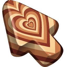 Coffee Cream Brown Heart Color Cursor Default