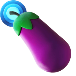 Eggplant 3D Emoji Cursor Pointer