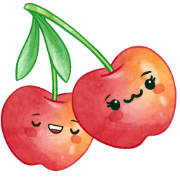 Sweet Cherry Kawaii Food And Drinks Cursor Pointer