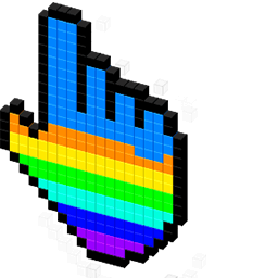 Rainbow Pixel Classic Cursor Pointer