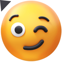 Winking Face 3D Emoji Cursor Pointer