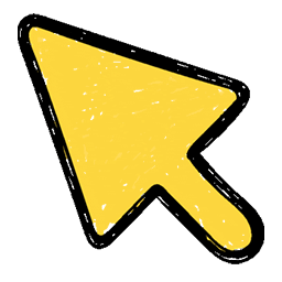 Yellow Hand Drawn Classic Cursor Default